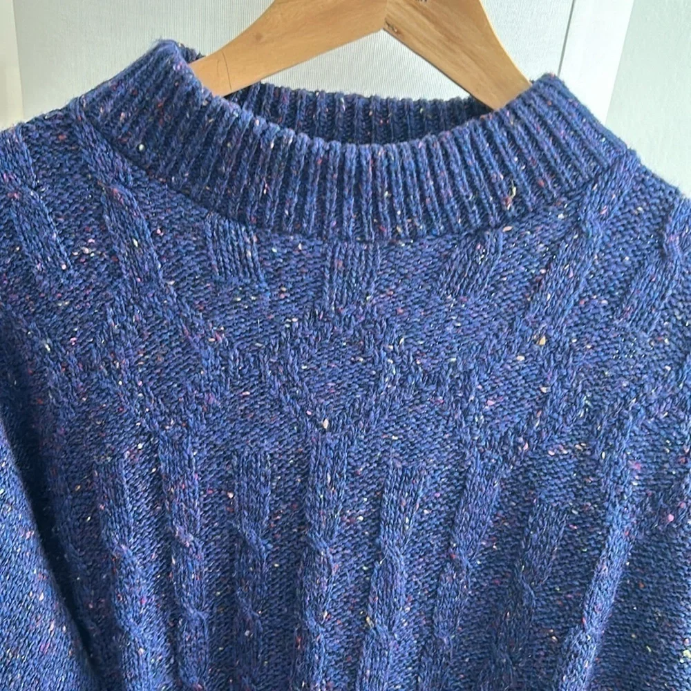 Blue Cable knit Y2K Sweater M Preppy Vintage 90’s Grandma - Picture 15 of 15